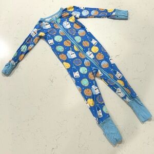 Little Sleepies zippy - 12-18mo / milk and cookies print